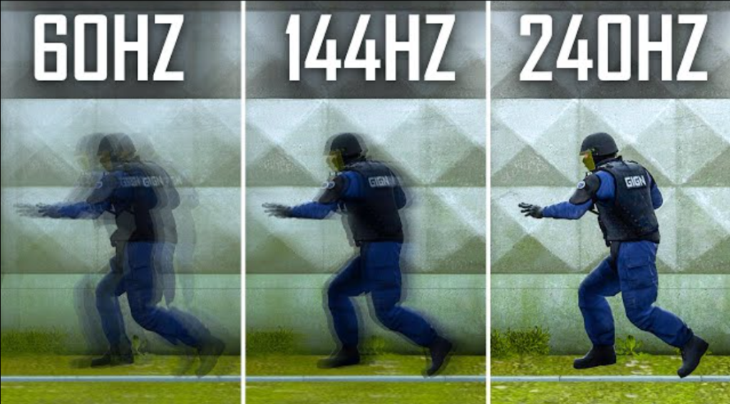 A diferença na clareza: Em 310Hz, o rastro de movimento desaparece, permitindo que você identifique o inimigo antes mesmo de parar a mira.